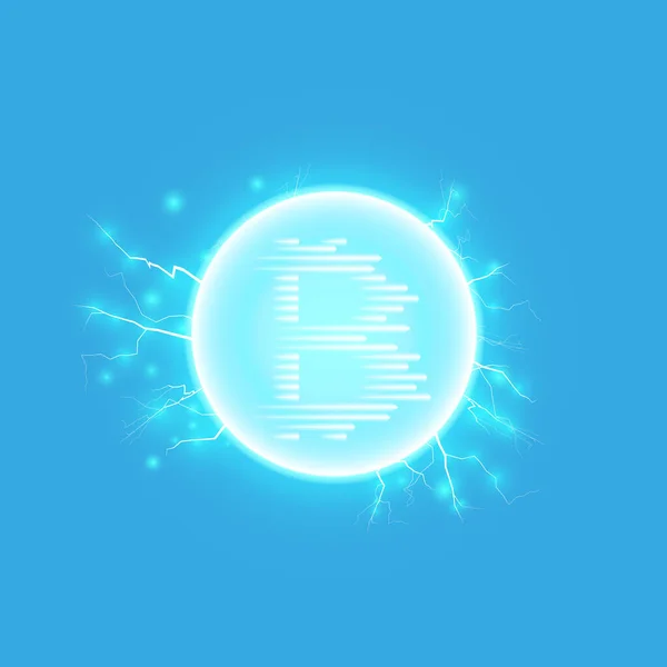 Abstract Blue Energy Ring Bitcoin Transparent Background Vector — Stock Photo, Image
