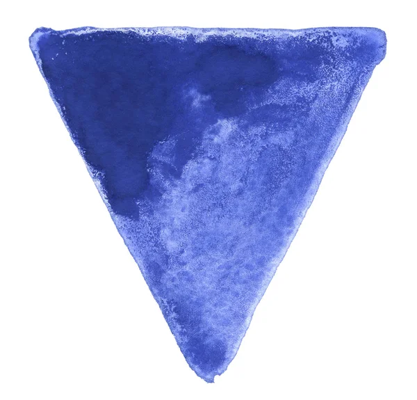 Голубой Акварельный Треугольник Белом — стоковое фото