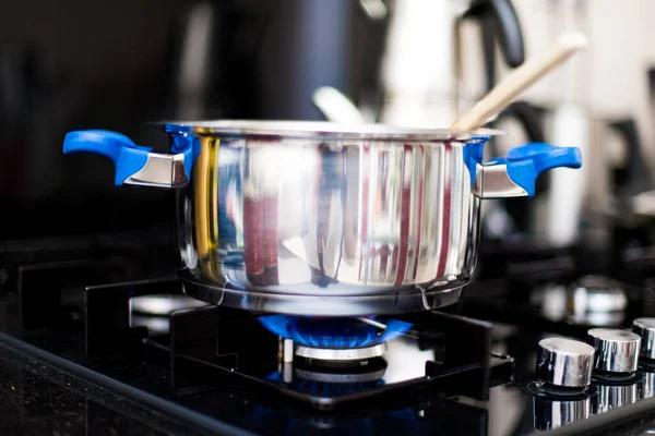 Cooking Pan Boiling Water Kitchen — Stock Photo, Image