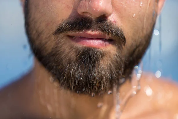 Close Man Beard Mustache — Stock Photo, Image