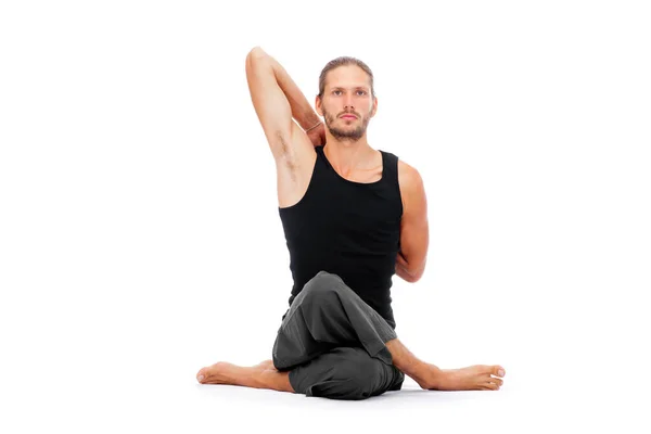 做瑜伽的男人 健康的生活 — 图库照片