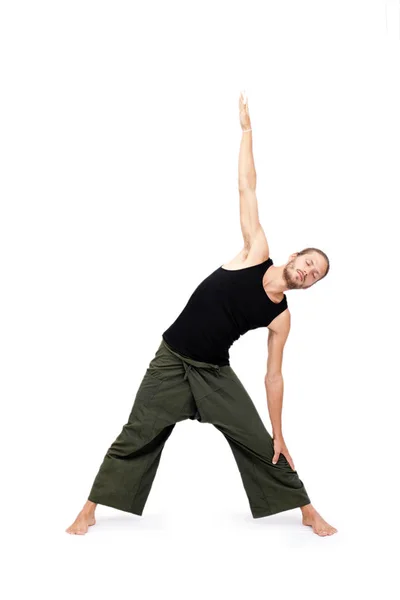 Homem Fazendo Yoga Vida Saudável — Fotografia de Stock