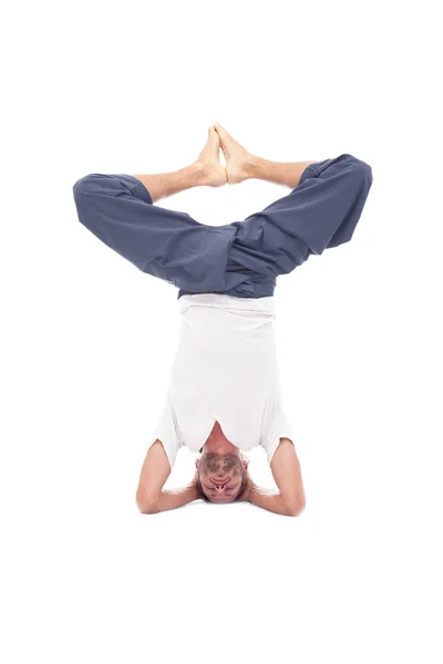 Homem Fazendo Yoga Vida Saudável — Fotografia de Stock