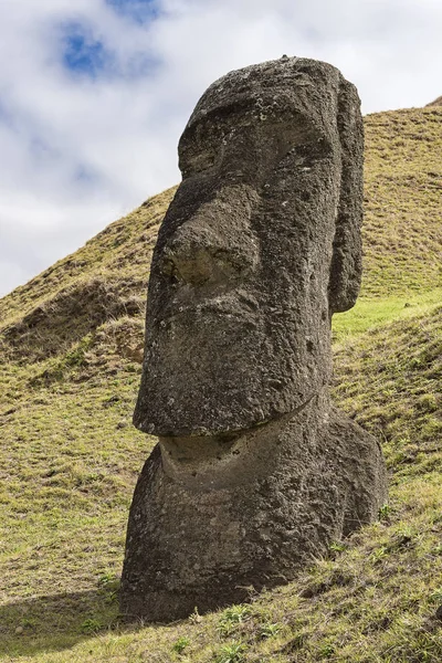 Moais Rano Raraku Wyspa Wielkanocna Rapa Nui Island Isla Pascua — Zdjęcie stockowe