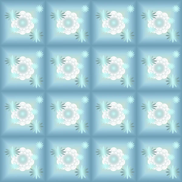 Witte Bloemen Achtergrond Blauw — Stockfoto