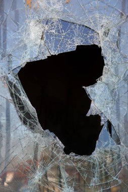 broken glass on the wall clipart