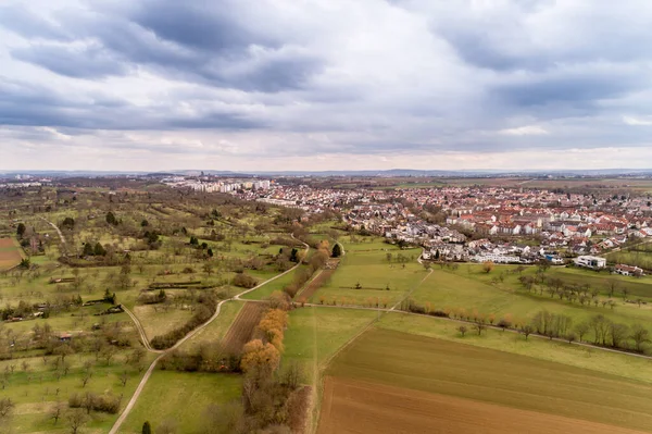 Foto Aérea Mglingen Distrito Ludwigsburg — Foto de Stock