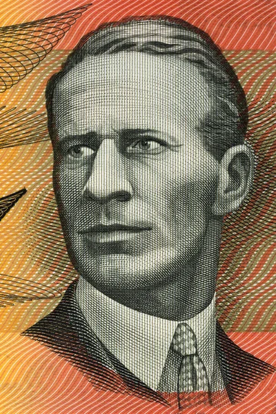 Charles Kingsford Smith Retrato Velho Dinheiro Australiano — Fotografia de Stock