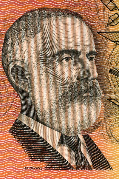Lawrence Hargrave Retrato Velho Dinheiro Australiano — Fotografia de Stock