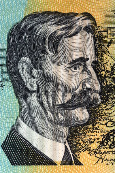 Henry Lawson Retrato Velho Dinheiro Australiano — Fotografia de Stock