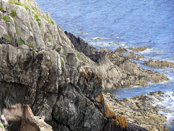Klippig Kust Groudle Glen Isle Man — Stockfoto