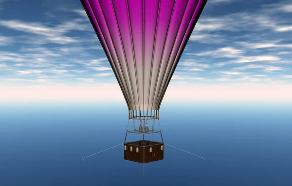 空中装有运输篮的Heiluftballon — 图库照片
