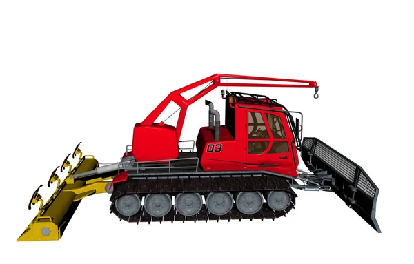 Red Snowcat Snow Shovel — Stock Photo, Image