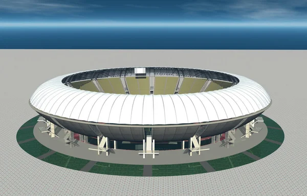 Stadion Piłkarski Otwartym Dachem — Zdjęcie stockowe
