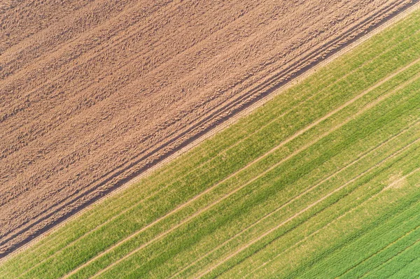 Campos Visão Aérea Primavera — Fotografia de Stock