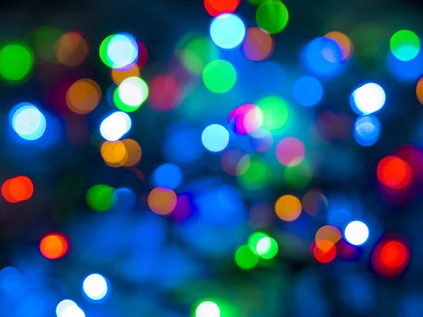 Coloridas Luces Navidad Bokhe Sobre Fondo Negro — Foto de Stock