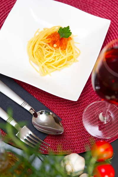 Makaron Włoski Długi Spaghetti — Zdjęcie stockowe