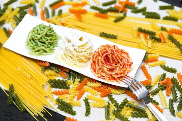 Spaghetti Italiani Pasta Lunga — Foto Stock