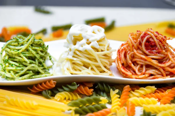 Spaghettis Italiens Pâtes Longues — Photo