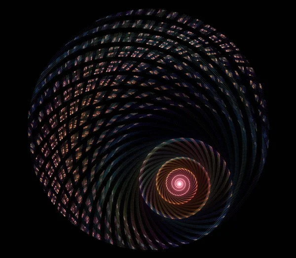 Imagen Fractal Espiral Multicolor Sobre Fondo Oscuro —  Fotos de Stock