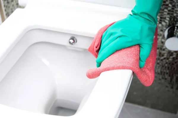 Stock image bathroom cleaning theme shot