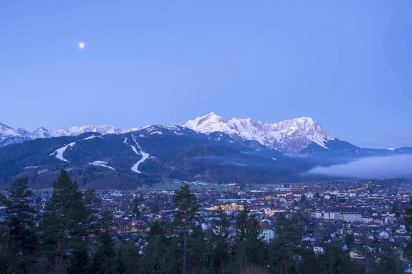 Vista Para Garmisch Partenkirchen Manhã — Fotografia de Stock