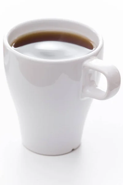 Kaffee Weiß Tasse Auf Hintergrund Nahaufnahme — Stockfoto