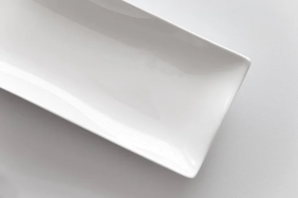 Placa Cerâmica Branca Mesa — Fotografia de Stock