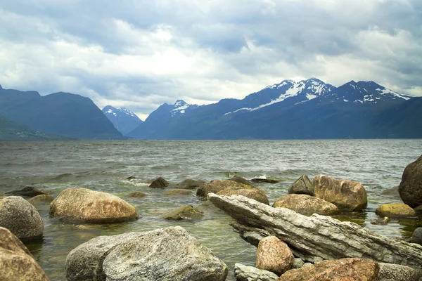 Természeti Táj Geirangerfjord Norvégia Hegy — Stock Fotó