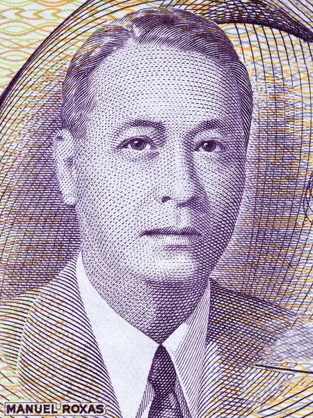Портрет Мануеля Роксаса Старої Філіппінської Песо — стокове фото