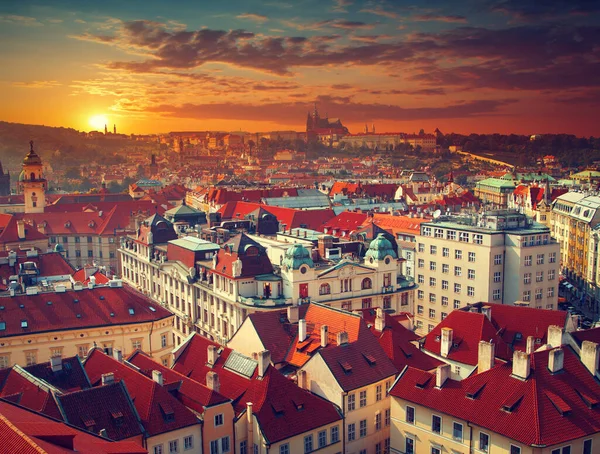 Najbardziej Tajemniczy Mistyczne Miasto Europie Praga Widziana Oczami Ptaków — Zdjęcie stockowe