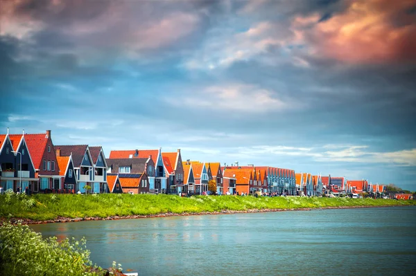 Traditionella Hus Holland Stad Volendam Nederländerna — Stockfoto