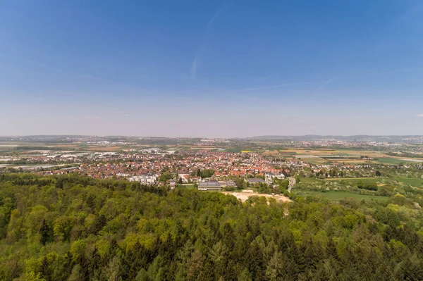 Luftaufnahme Über Den Wald Auf Den Neuhausener Fildern — Stockfoto