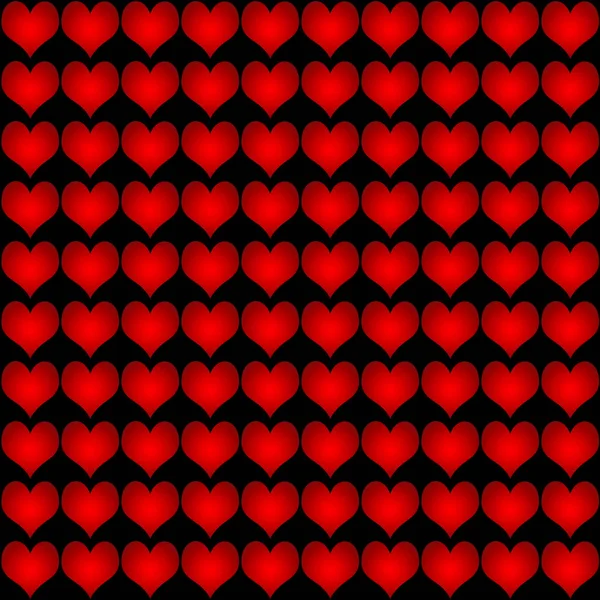 Červená Srdce Černé Pozadí — Stock fotografie