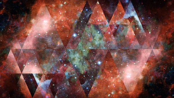 Universum Nebel Galaxie Und Die Heilige Geometrie Collage Abstrakter Weltraum — Stockfoto