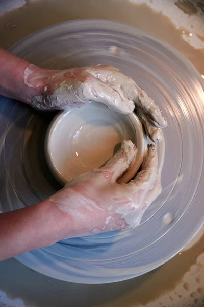 Handgjorda Keramik Keramik Gjord Kvinna — Stockfoto