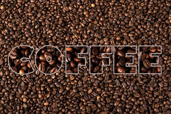 Viele Braune Geröstete Kaffeebohnen — Stockfoto