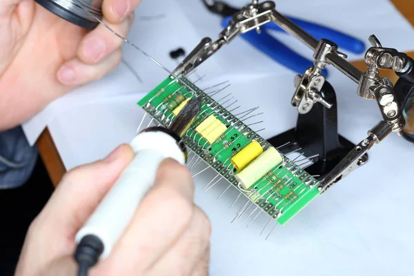 Soldering Electronics Board — Stock Photo, Image