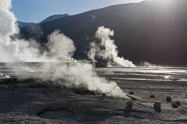 Tatio Geysers San Pedro Atacama Atacama Desert 4270M Altitude Chile — Fotografia de Stock