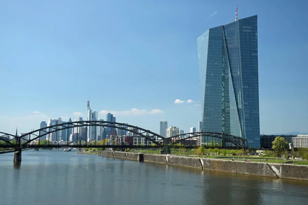 Frankfurt Main Ezb European Central Bank Skyline City Big City — Stock Photo, Image