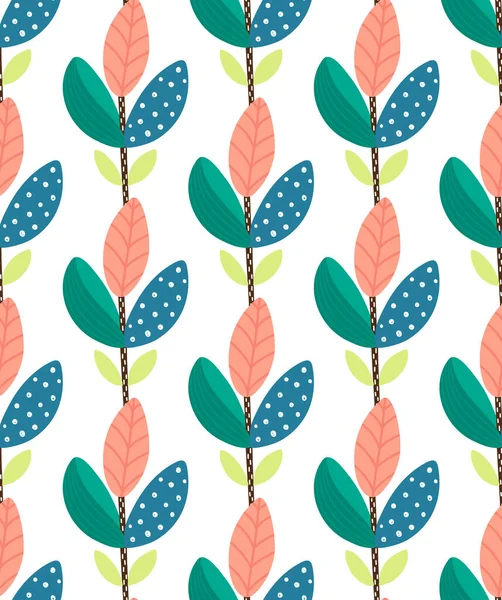 Floral Seamless Pattern Hand Drawn Creative Plant Colorful Artistic Background — Stock Photo, Image