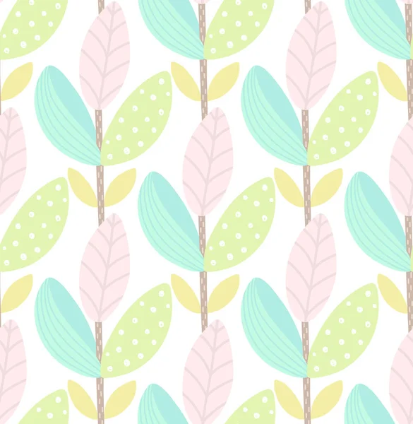 Floral Seamless Pattern Hand Drawn Creative Plant Colorful Artistic Background — Stock Photo, Image