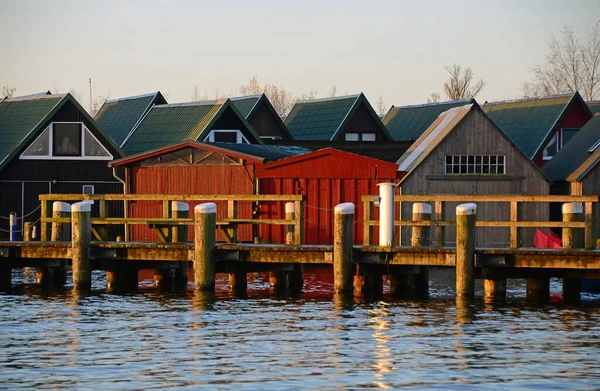 Морський Човен Boathouses Schwerin — стокове фото