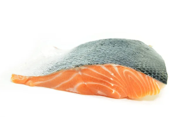 Fresh Salmon Fillet Isolated White Background — Stock Photo, Image