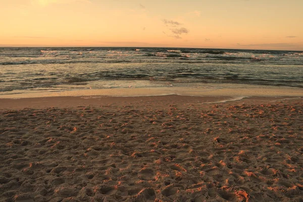 Plage Dans Lumière Soir — Photo