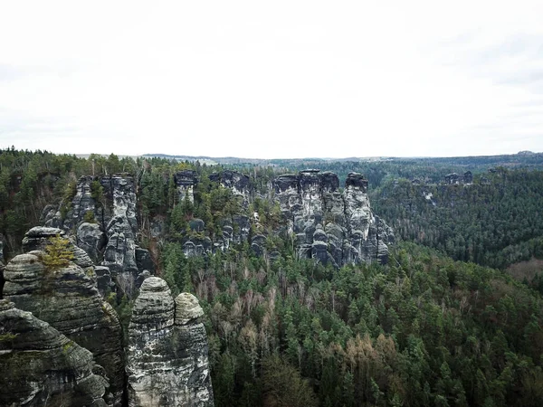 Montanhas Rochas Nos Elbsandsteingebirge — Fotografia de Stock