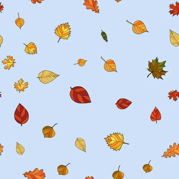 Абстрактные Векторные Каракули Осенние Листья Бесшовный Узор — стоковое фото
