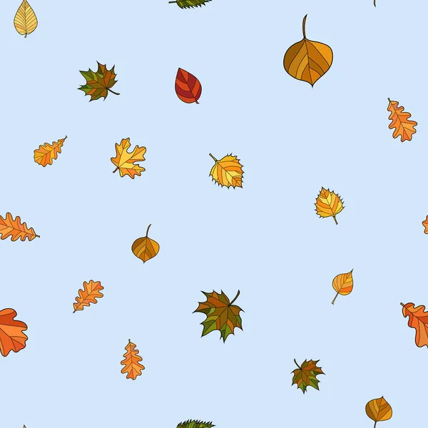 Abstrato Vetor Doodle Outono Folhas Sem Costura Padrão — Fotografia de Stock