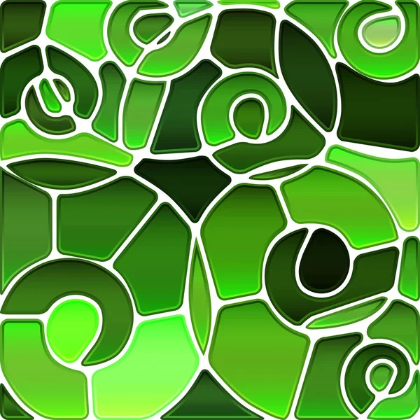Абстрактний Векторний Вітражний Мозаїчний Фон Зелені Спіралі — стокове фото