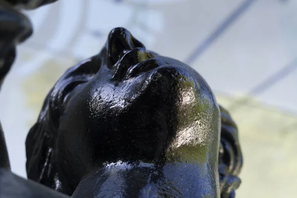 Carved Steel Statue Black Color Face Venus Woman Lisbon — Stock Photo, Image